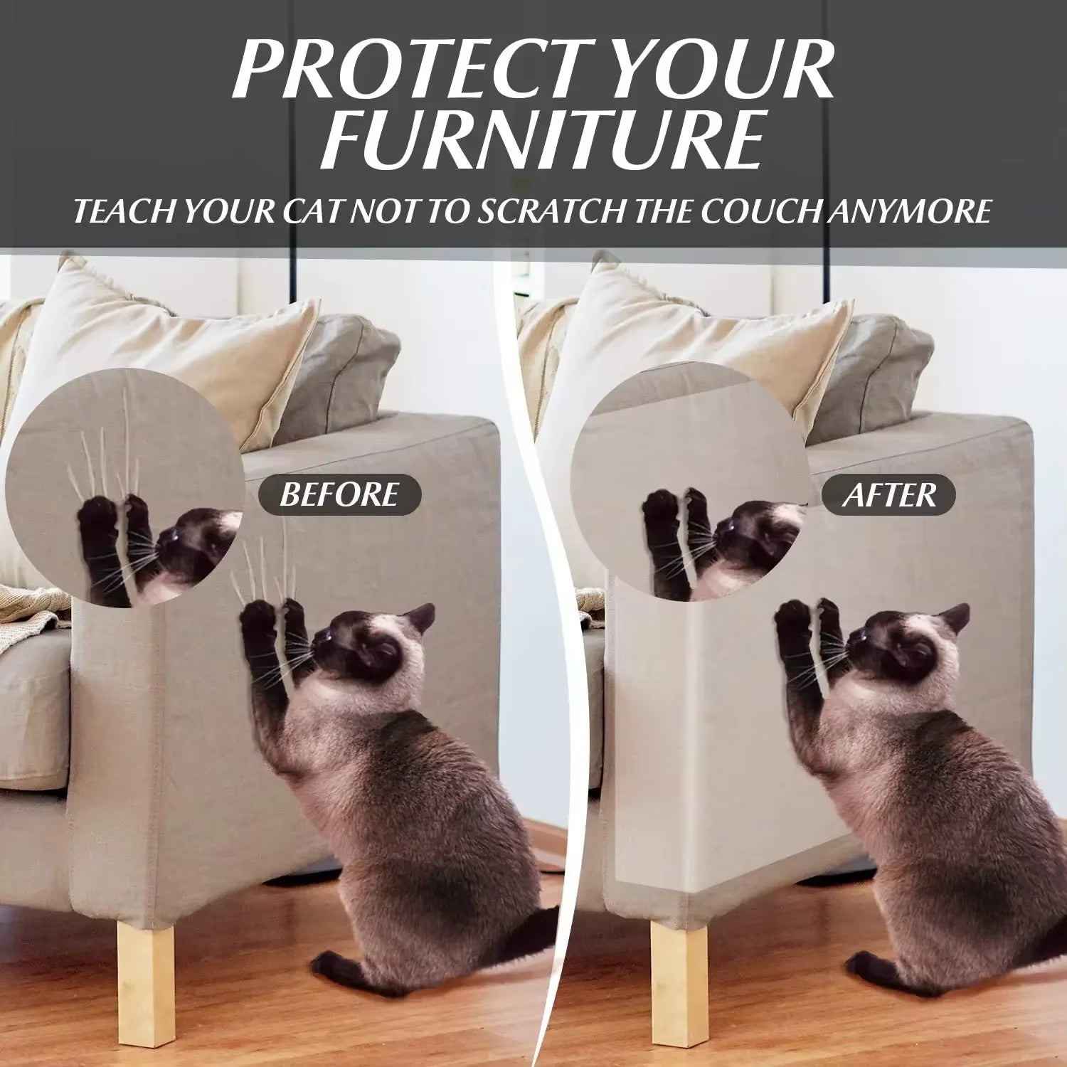 Ultimate Cat Scratch Furniture Protector - Keep Your Couch Safe with our Anti-Scratch Guard Tape
