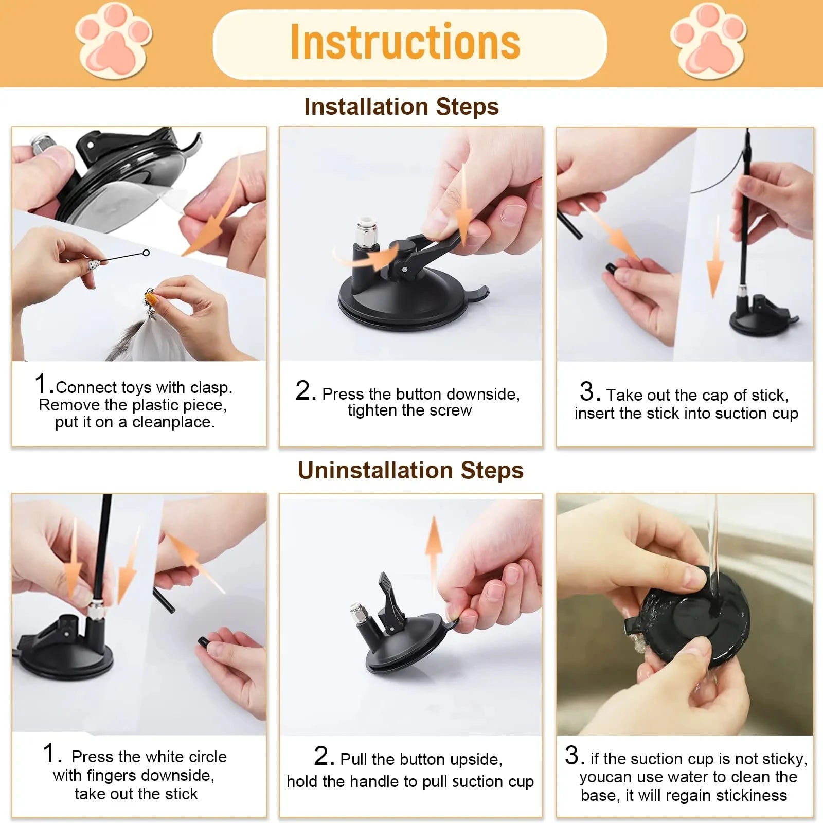 Exciting Interactive Cat Feather Wand Toy Set with Super Suction Cup - Includes 2 Detachable Feather Replacements for Hours of Fun!