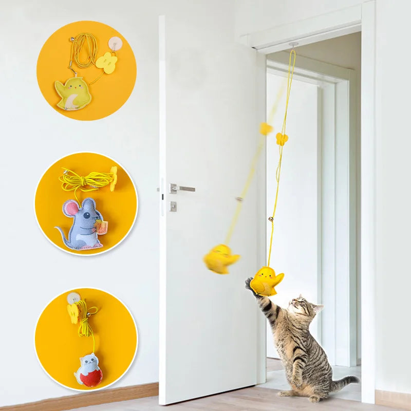 Exciting Interactive Cat Toy - Hanging Feather Teaser for Endless Fun and Engagement!