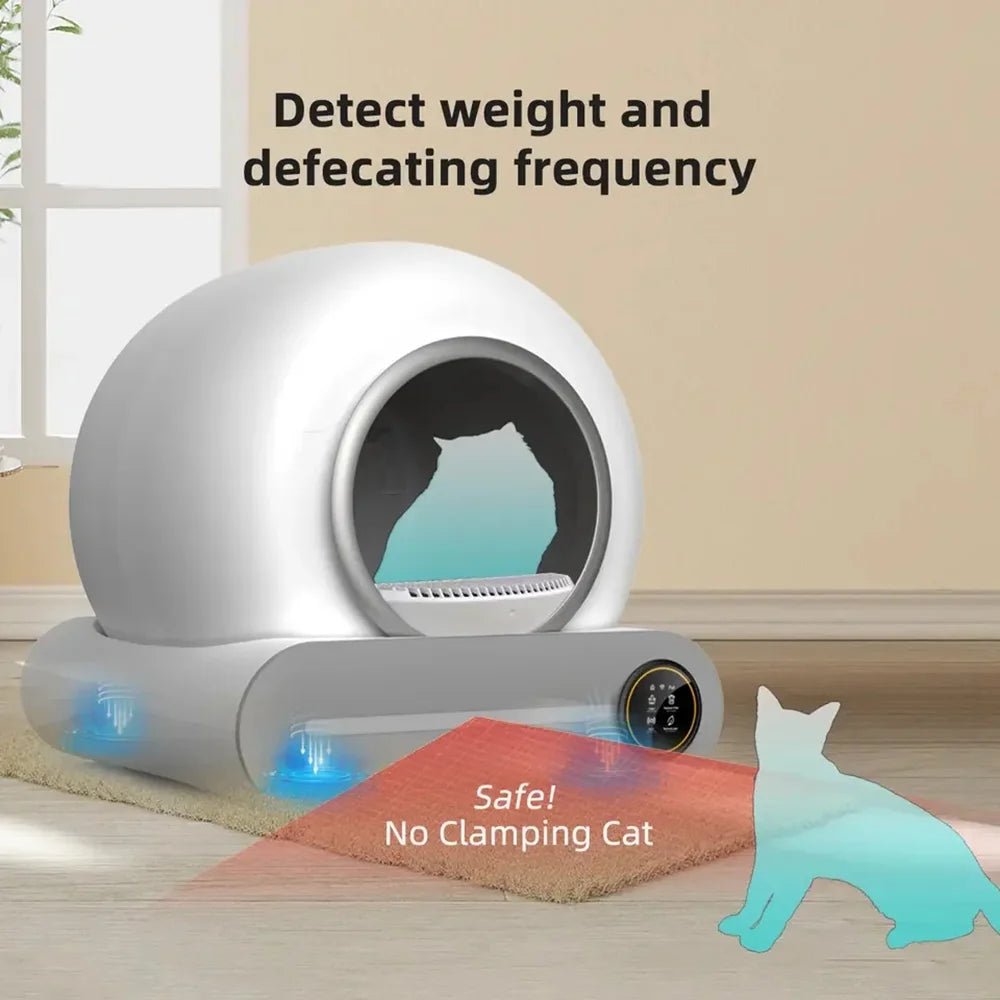 Revolutionize Your Cat Care with the Tonepie 65L Automatic Smart Litter Box - Self-Cleaning and Fully Enclosed for Effortless Maintenance