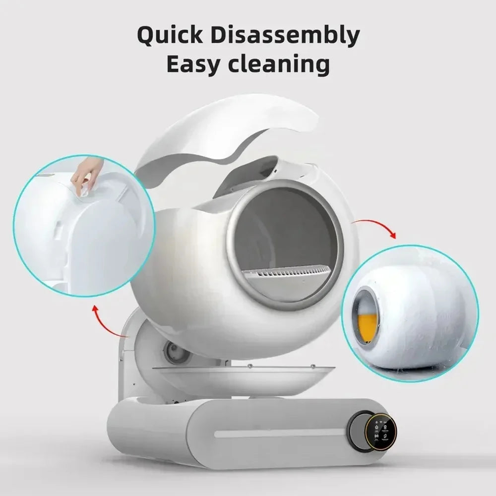 Revolutionize Your Cat Care with the Tonepie 65L Automatic Smart Litter Box - Self-Cleaning and Fully Enclosed for Effortless Maintenance