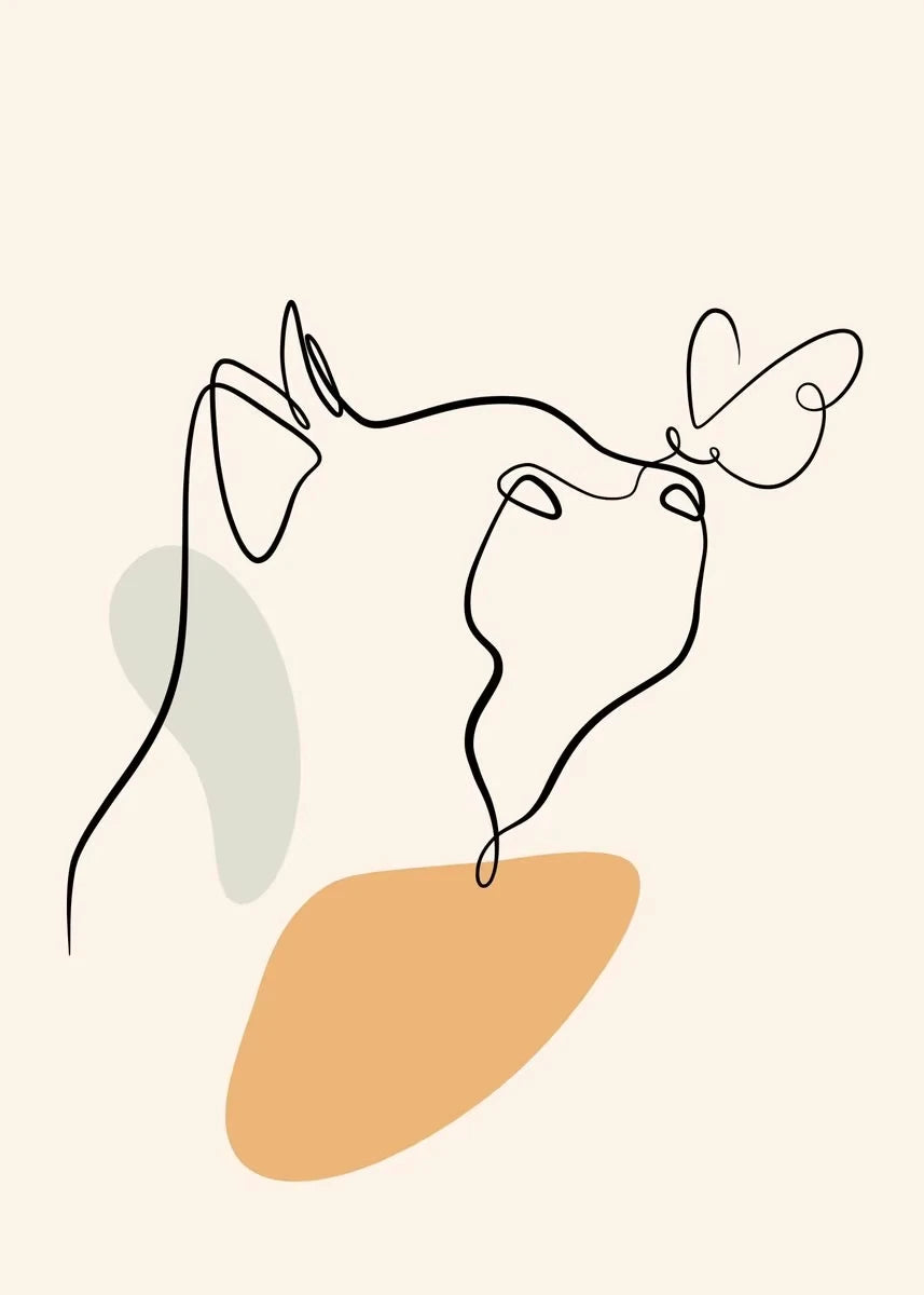 Elevate Your Space with a Minimalist One Line Cat Canvas Print - Perfect for Living Rooms and Bedrooms