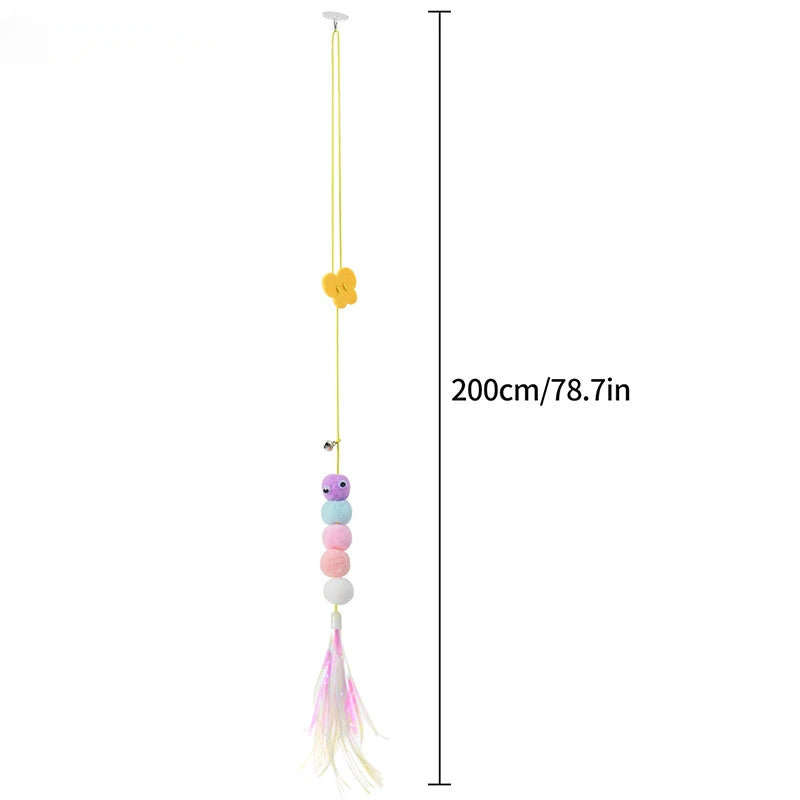 Exciting Interactive Cat Toy - Hanging Feather Teaser for Endless Fun and Engagement!