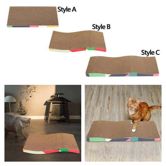 Ultimate Cat Scratching Lounge: Durable Corrugated Cardboard Bed & Play Mat for Indoor Cats and Kittens - Protect Your Furniture in Style!