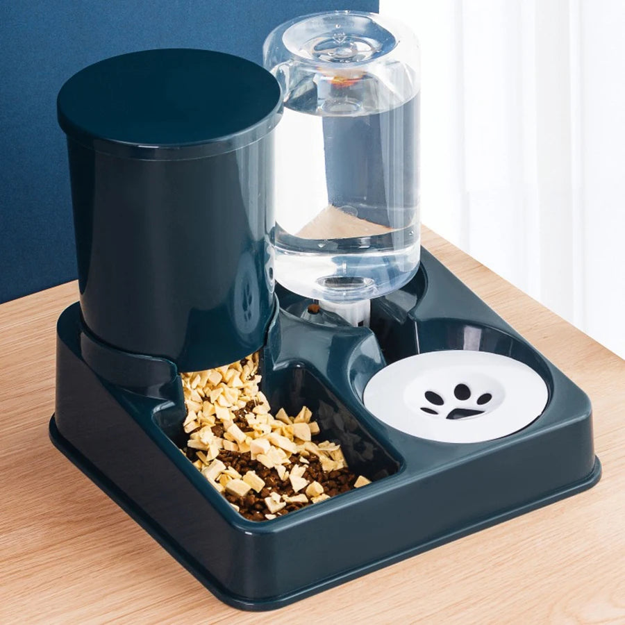 Revolutionize Your Pet’s Meal Time with the 2-in-1 Tilted Automatic Cat Feeder and Water Dispenser Set - Effortless Feeding and Hydration for Dogs!
