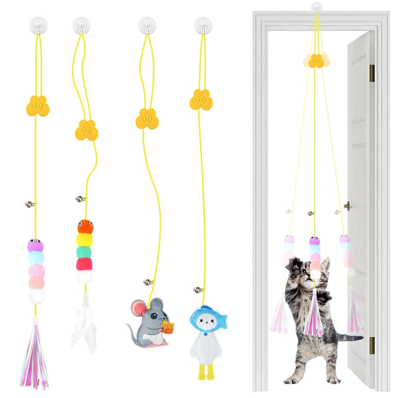 Exciting Interactive Cat Toy - Hanging Feather Teaser for Endless Fun and Engagement!