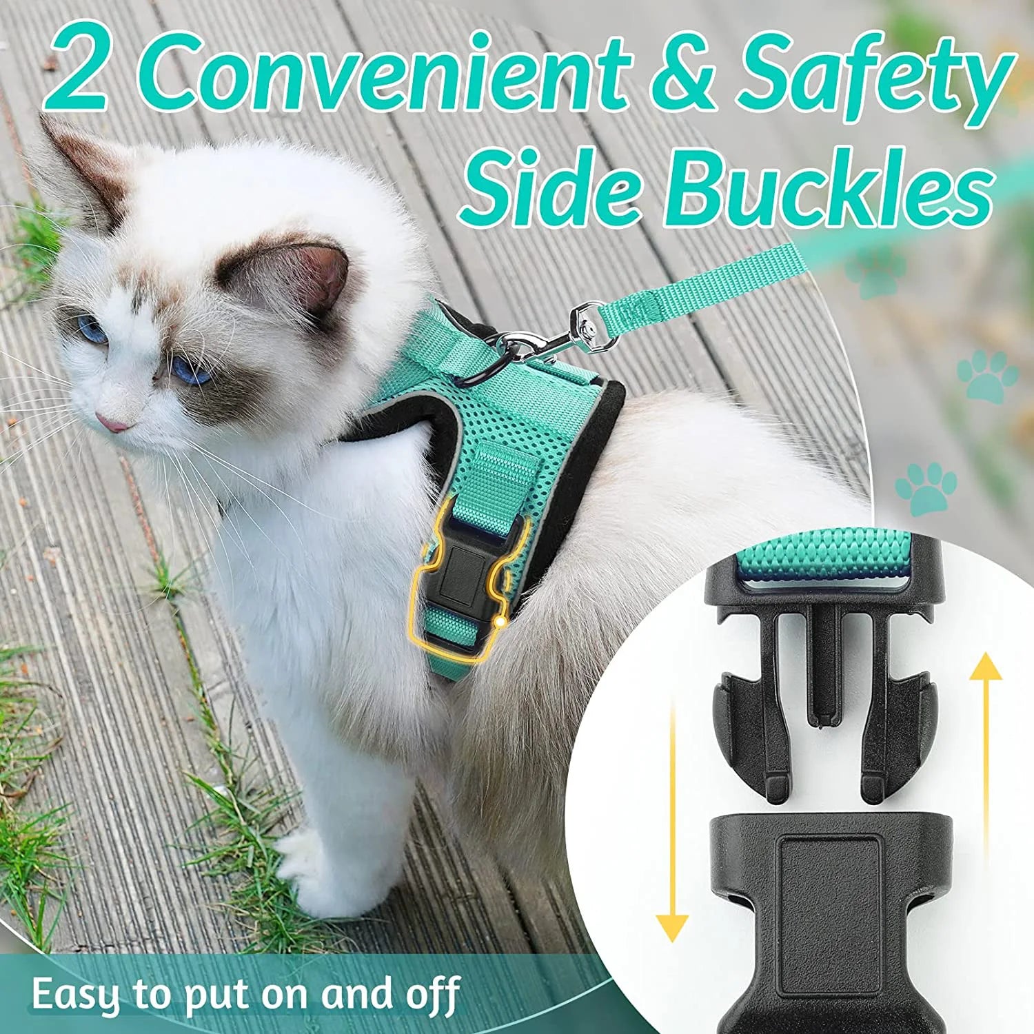 Ultimate Escape Proof Cat Harness and Leash Set – Soft, Adjustable Vest for Easy Control During Walks