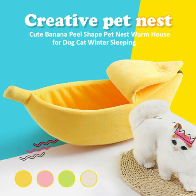 Transform Your Pet's Relaxation with Our Adorable Banana Cat Bed House - Cozy, Durable, and Available in Multiple Colors!
