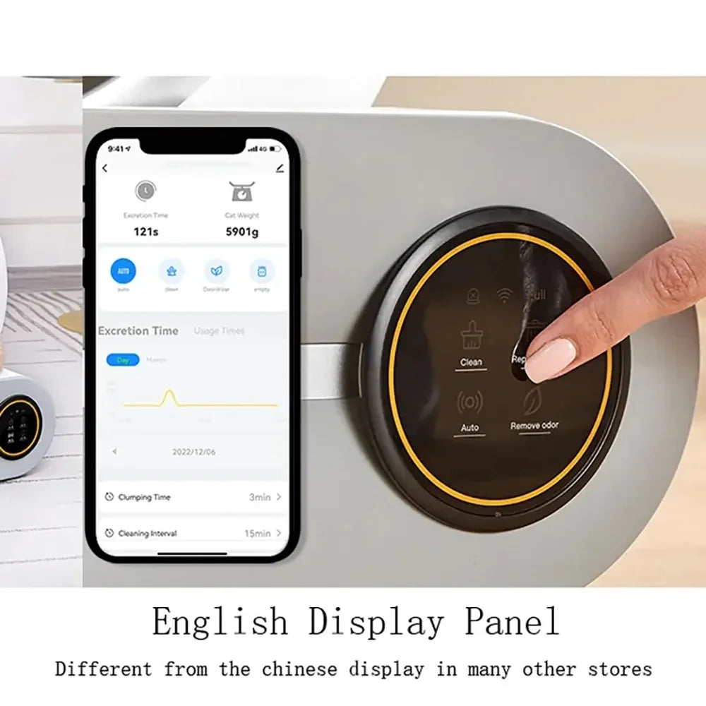 Revolutionize Your Cat Care with the Tonepie 65L Automatic Smart Litter Box - Self-Cleaning and Fully Enclosed for Effortless Maintenance