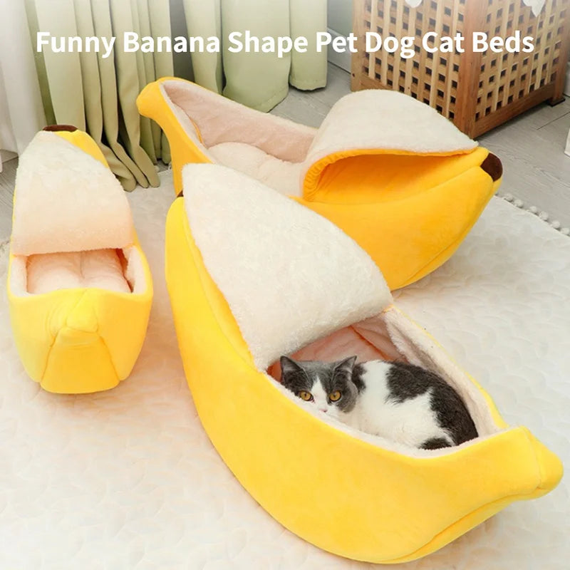 Transform Your Pet's Relaxation with Our Adorable Banana Cat Bed House - Cozy, Durable, and Available in Multiple Colors!