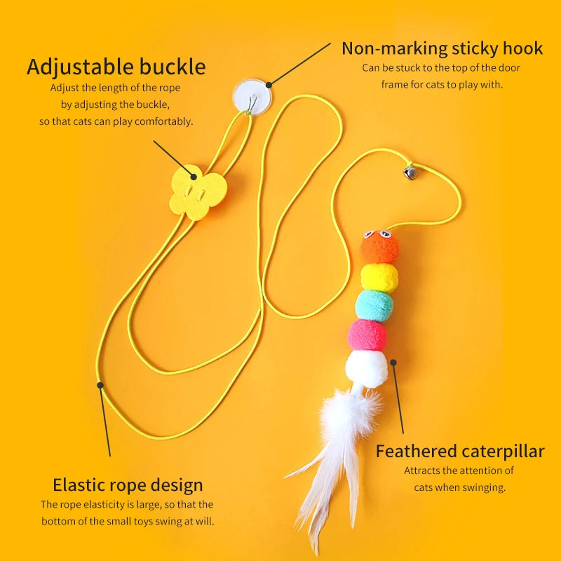 Exciting Interactive Cat Toy - Hanging Feather Teaser for Endless Fun and Engagement!