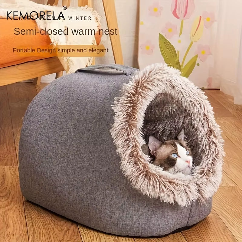 Cozy & Portable Cat Bed: Your Feline's New Favorite Sleep Spot!