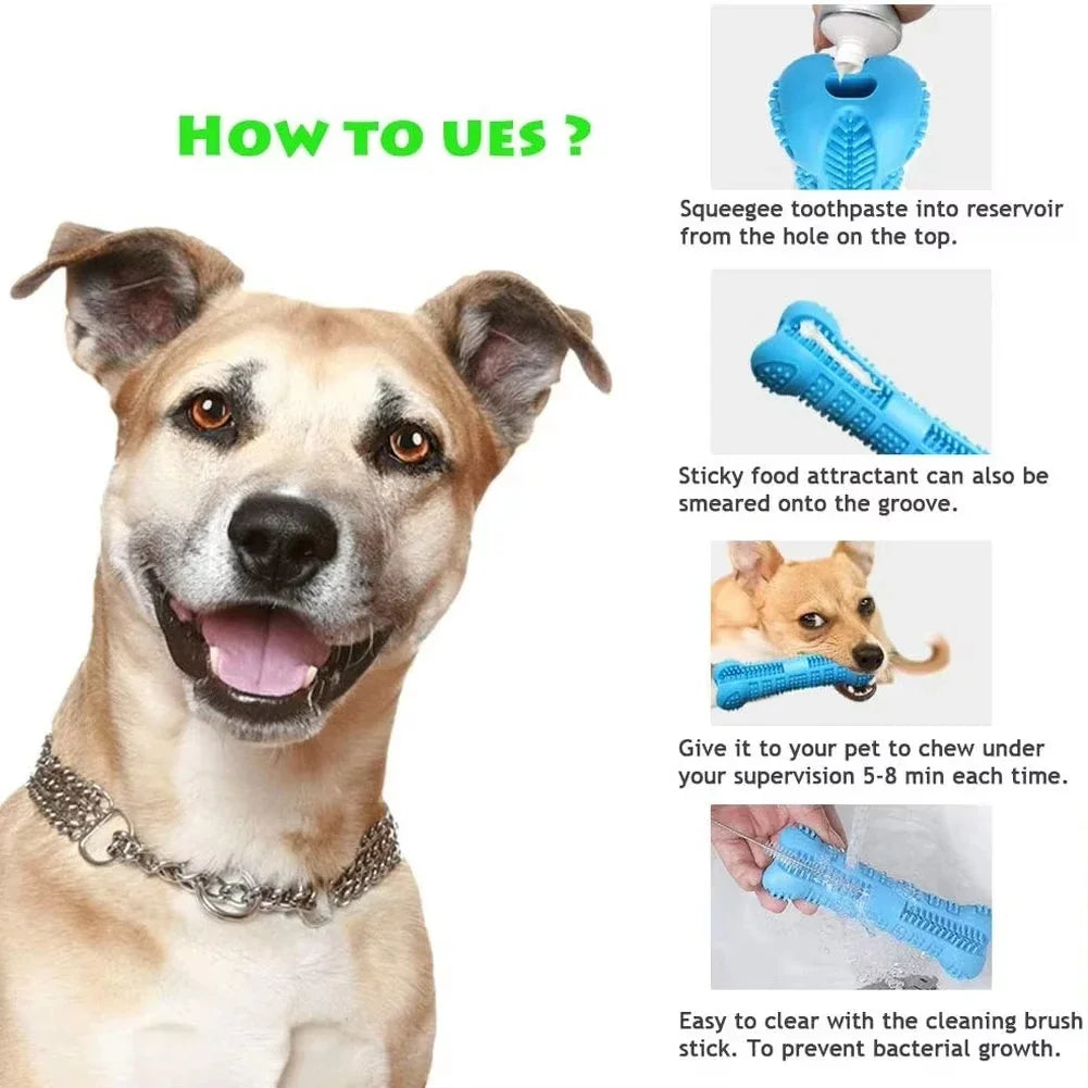 Revolutionary 360° Soft Rubber Dog Toothbrush & Chew Toy - Ultimate Dental Care for Small Dogs!
