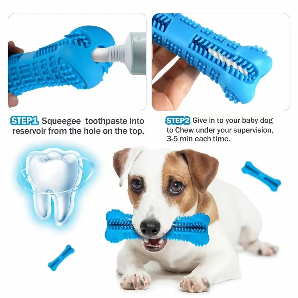 Revolutionary 360° Soft Rubber Dog Toothbrush & Chew Toy - Ultimate Dental Care for Small Dogs!