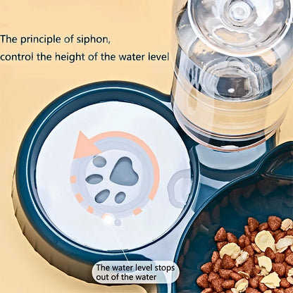 Elevate Your Cat's Dining Experience with Our 3-in-1 Ear Design Tilted Pet Bowls Featuring a Convenient Water Feeder!