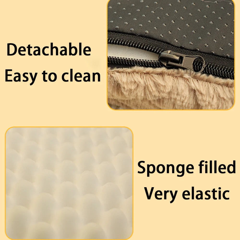 Luxurious 3D Foam Orthopedic Dog Bed with Removable Faux Fur Cover - Waterproof & Anti-Slip for Ultimate Comfort!