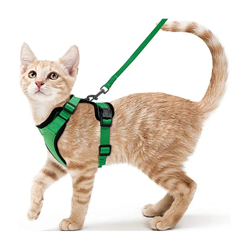 Ultimate Escape Proof Cat Harness and Leash Set – Soft, Adjustable Vest for Easy Control During Walks