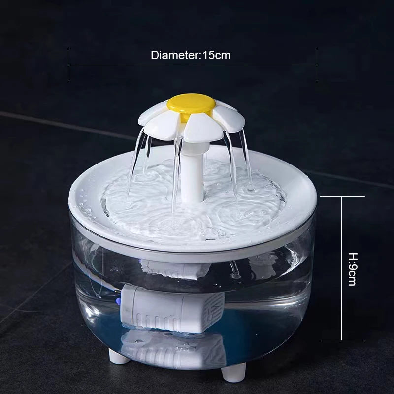 Elevate Your Cat's Hydration with the Pets Water Fountain - 1.2L Automatic Filtered USB Cat Drinker
