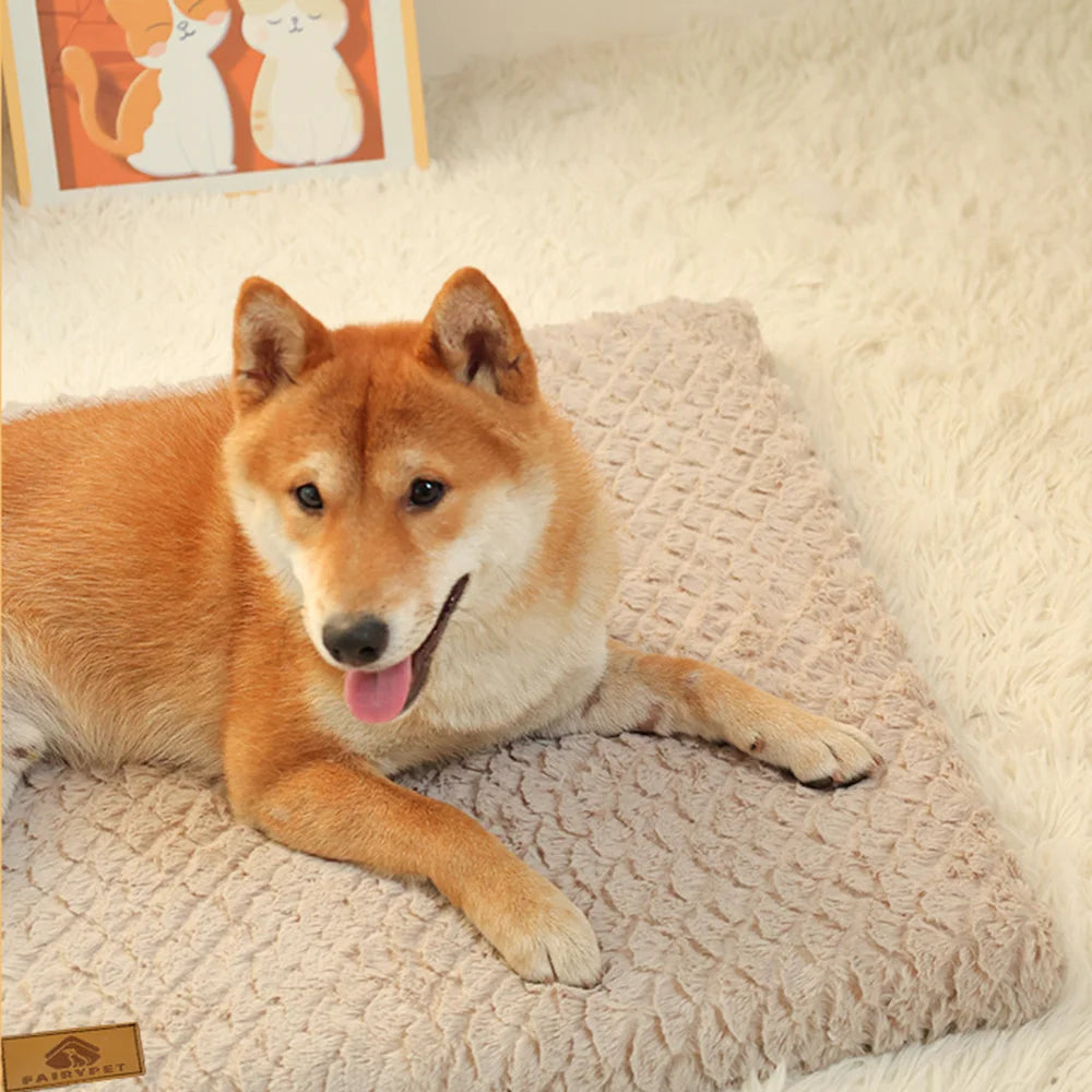 Luxurious 3D Foam Orthopedic Dog Bed with Removable Faux Fur Cover - Waterproof & Anti-Slip for Ultimate Comfort!