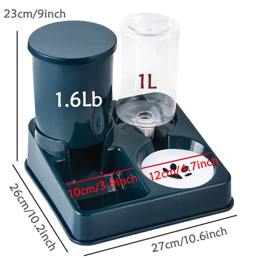 Revolutionize Your Pet’s Meal Time with the 2-in-1 Tilted Automatic Cat Feeder and Water Dispenser Set - Effortless Feeding and Hydration for Dogs!