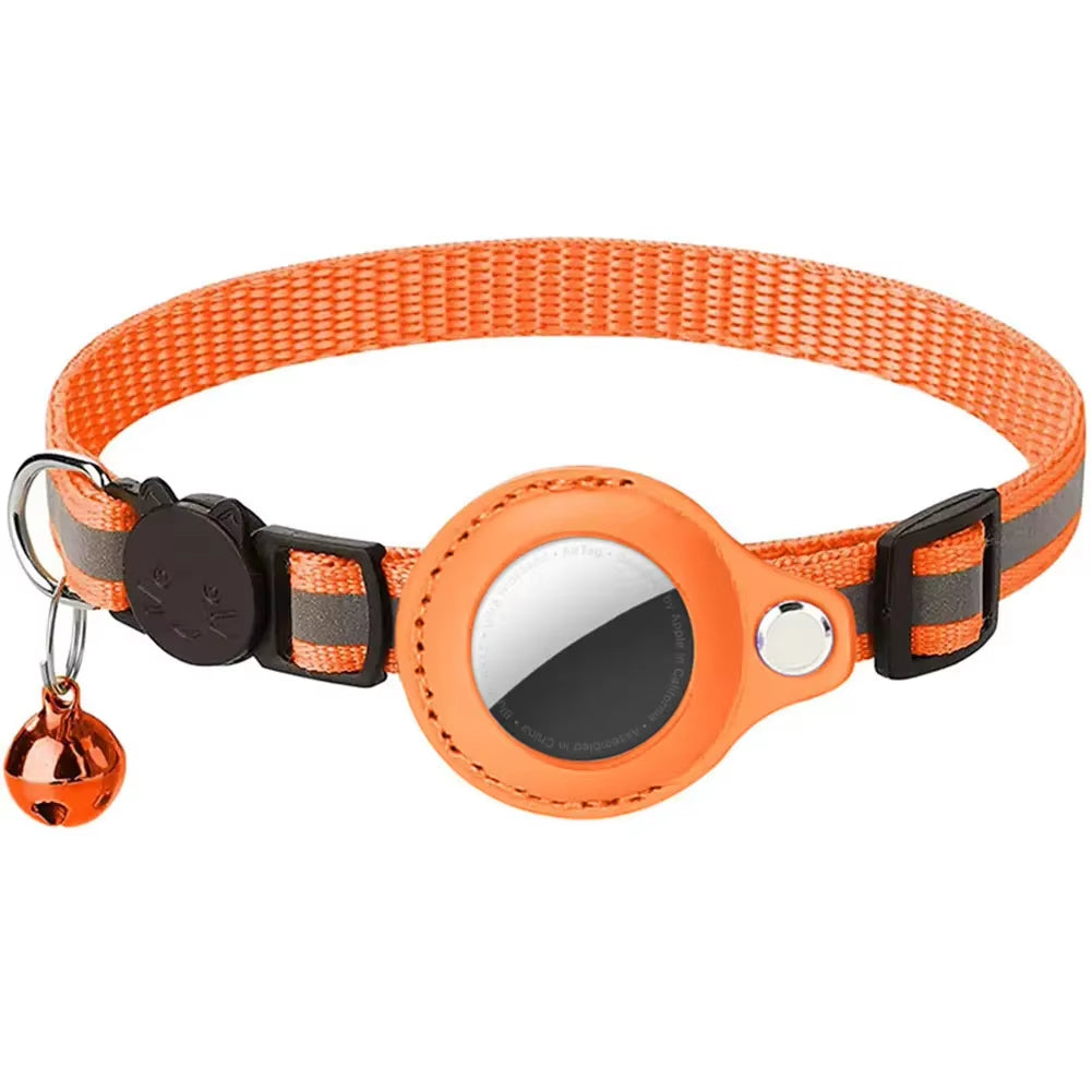 Elevate Your Cat's Safety with Our Stylish Reflective Collar Featuring Apple AirTag Holder